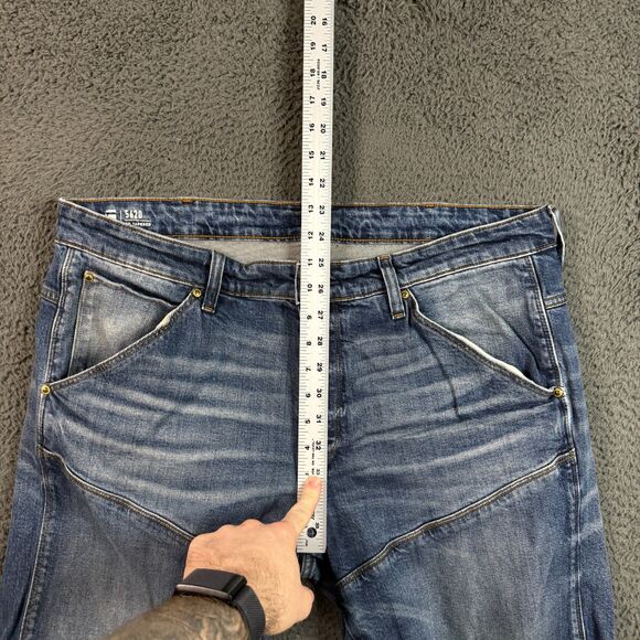 G Star Jeans Mens 38x34 Blue 5620 3D Tapered Medium Wash Stretch Slim Fit Denim - Picture 14 of 16